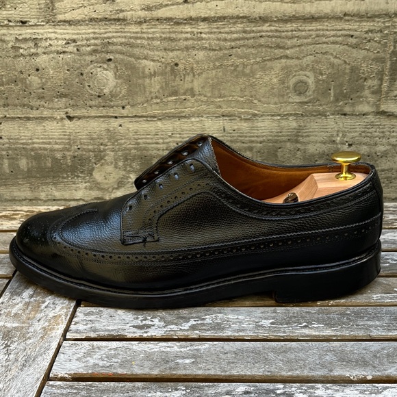 Florsheim Imperial Longwing Black Pebble-Grain Leather Oxford Shoes - Picture 5 of 13
